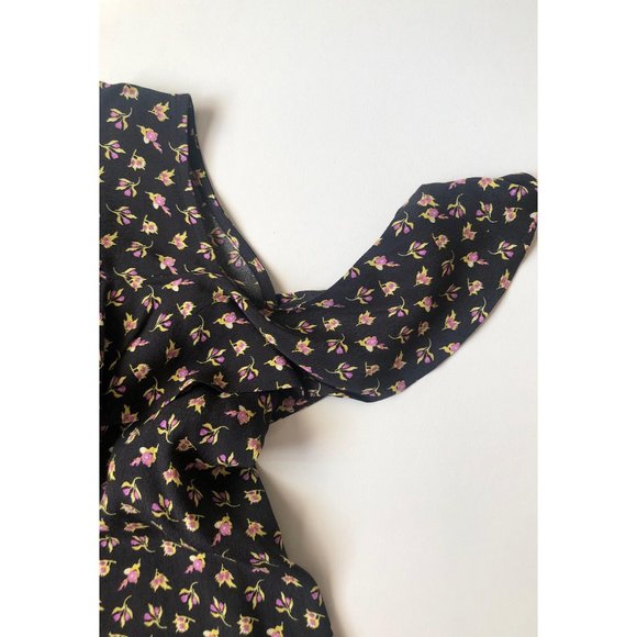 LOFT Violet Floral Print Cold Shoulder Top - Picture 3 of 4